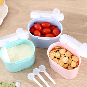 Caixa de Armazenamento de Alimentos Pequena NutriBox | Leite em Pó, Frutas e Bolachas