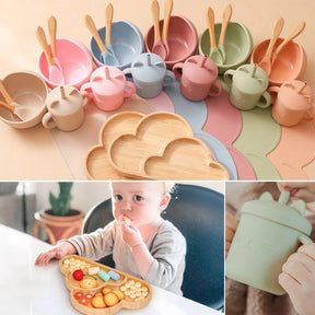 Kit Bambu Básico para Introdução Alimentar NutriHappy | Livre de BPA | 7 Peças