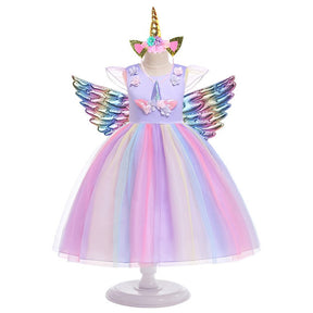 Fantasia Vestido Unicórnio com Acessórios